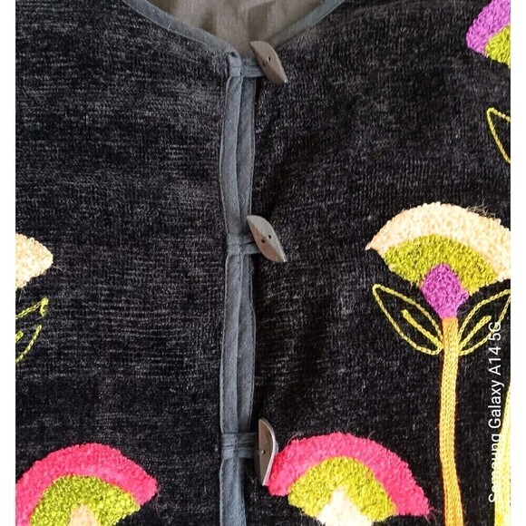 VTG LIFE STYLE Women's Black/Multicolor Button-Up Jacket Size S 1990s - Picture 6 of 9